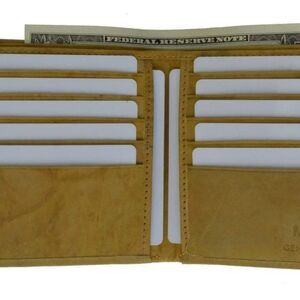 Tan Leather Key Card Holder Minimalist Design